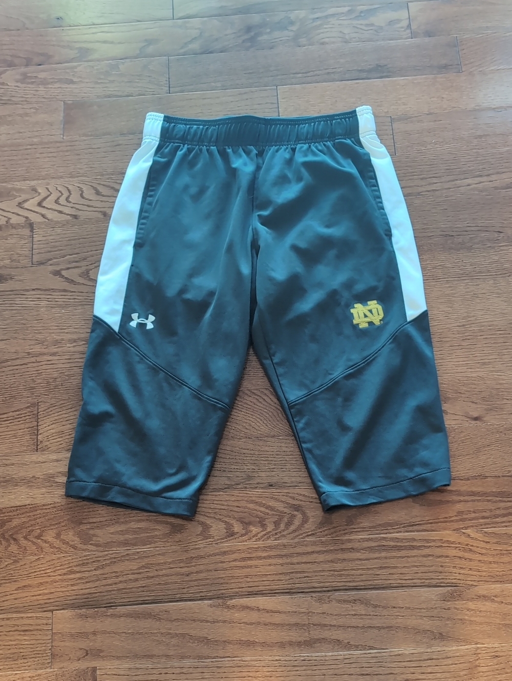 Under Armour Blue Shorts with White Side Panels and Gold ND Logo